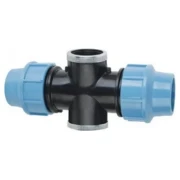 Т-подібне з'єднання SantehPlast ПЕ 32x3/4"x32  з двостороннім різьбленням