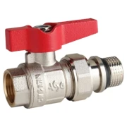 Кран кульовий ASG 1 1/4" з американкою пряма ручка