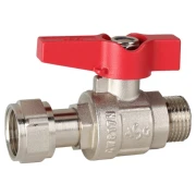 Кран кульовий ASG 3/4" ЗВ  з накидною гайкою, прямий метелик