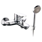 Змішувач для ванни AQUATICA S33 гусак прямий 350мм дивертор вбудований картріджний