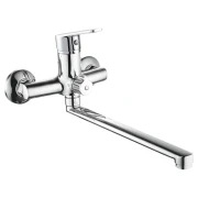 Змішувач для ванни AQUATICA S37 гусак прямий 350мм дивертор вбудований картріджний