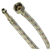Шланг в нержавіючому обплетені PROFACTOR 1/2" М10 довга голка 0,3м  (в силіконі)