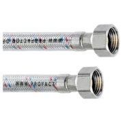 Шланг в нержавіючому обплетені PROFACTOR 0,4м  1/2"  ВВ (в силіконі)