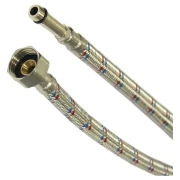 Шланг в нержавіючому обплетені PROFACTOR 1/2" М10 довга голка 1,5м  (в силіконі)