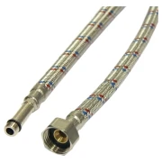 Шланг в нержавіючому обплетені PROFACTOR 1/2" М10 довга голка 0,8м  (в силіконі)