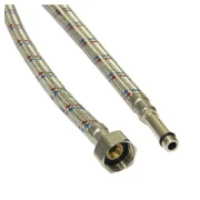 Шланг в нержавіючому обплетені PROFACTOR 1/2" М10 довга голка 1,0м  (в силіконі)