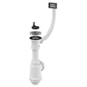 Сифон для кухонної мийки ALCAPLAST D70 D50/40 з нержавіючої решіткою  та гофропереливом